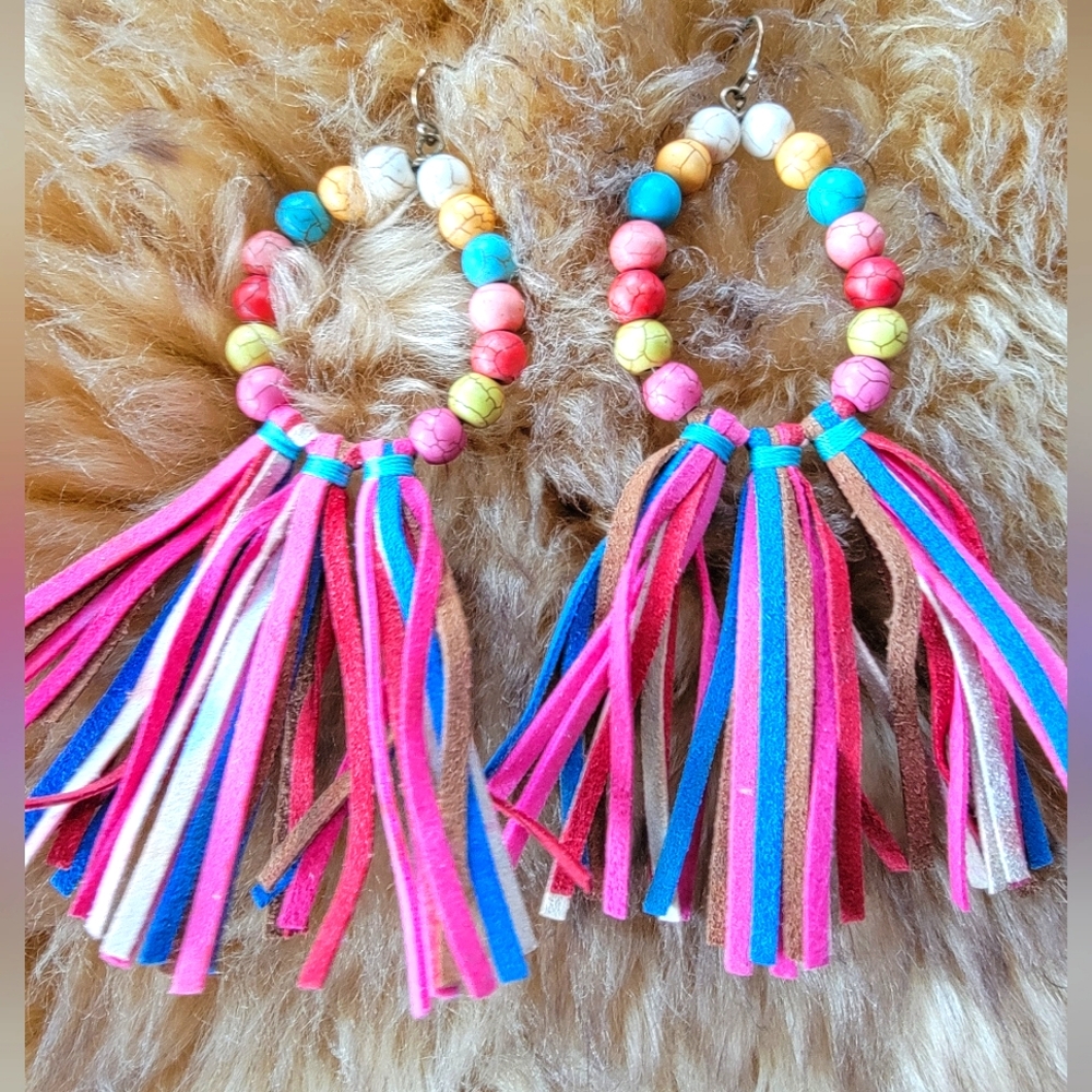 Multi-color Fringe Earring